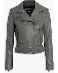 DKNY - Faux Leather Biker Jacket - Lyst