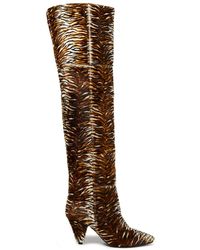 Samsøe & Samsøe Samsøe Φ Samsøe Tiger-print Calf Hair Over-the-knee Boots - Brown