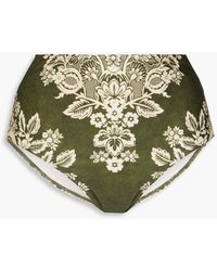 Zimmermann - Floral-print High-rise Bikini Briefs - Lyst