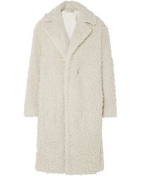 Vince Faux Shearling Coat Ivory - White