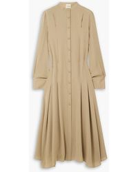 Khaite - Waylon Oversized Pleated Silk-georgette Shirt Dress - Lyst