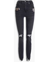 GOOD AMERICAN Good legs hoch sitzende skinny jeans in distressed-optik - Grau