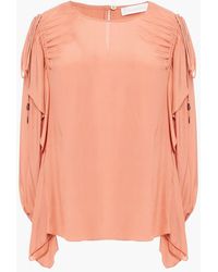 See By Chloé - Ruffled Crepe De Chine Blouse - Lyst