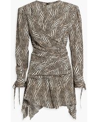 Isabel Marant - Inotilia Wrap-effect Printed Silk-blend Crepe De Chine Mini Dress - Lyst