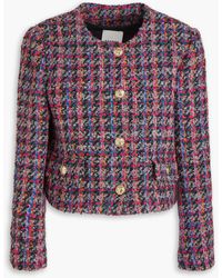 Sandro - Cropped Bouclé-tweed Jacket - Lyst