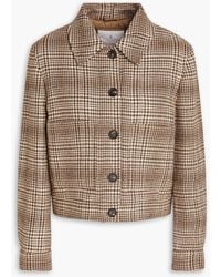 Brunello Cucinelli - Jacke aus einer wollmischung mit hahnentrittmuster in metallic-optik - Lyst