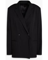 Theory - Double-Breasted Silk-Satin Blazer - Lyst