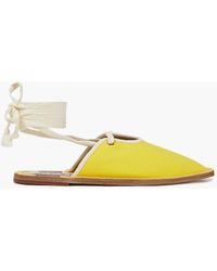 Zimmermann - Lace-up Cotton-canvas Slippers - Lyst