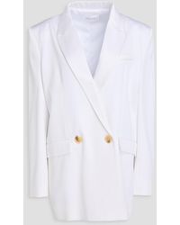 Galvan London - Boyfriend Double-Breasted Satin-Crepe Blazer - Lyst
