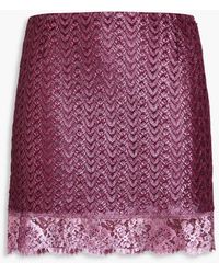 Missoni - Lace-trimmed Metallic Wool-blend Mini Skirt - Lyst