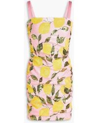 Dolce & Gabbana - Gerafftes minikleid aus tüll mit pailletten - Lyst