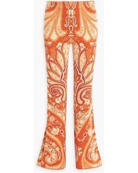 Etro - Jacquard-knit Wool-blend Kick-flare Trousers - Lyst