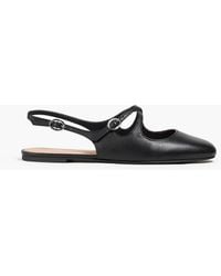 Stuart Weitzman - Clover Leather Slingback Flats - Lyst