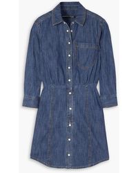 Veronica Beard - Keston Gathered Denim Mini Shirt Dress - Lyst