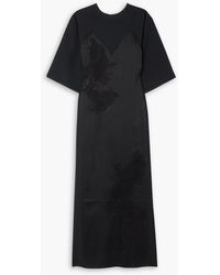 Victoria Beckham - Lace-trimmed Satin And Crepe Midi Dress - Lyst