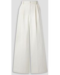 Nili Lotan - Flavie Pleated Linen And Cotton-blend Twill Pants - Lyst