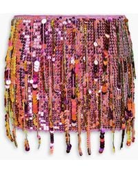 retroféte - Nicola Sequined Crochet-knit Mini Skirt - Lyst