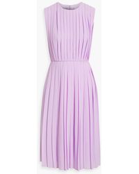 Mikael Aghal - Pleated Crepe De Chine Dress - Lyst