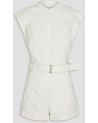Jonathan Simkhai - Tinka Belted Stretch-Cotton Playsuit - Lyst