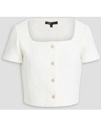 Maje - Cropped Cotton-Blend Tweed Top - Lyst