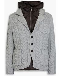Canali - Blazer aus shell und merinowolle mit zopfstrickmuster - Lyst
