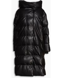 Jakke - Laura Oversized Quilted Faux Leather Hooded Coat - Lyst