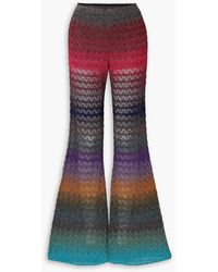 Missoni - Metallic Striped Crochet-knit Flared Pants - Lyst