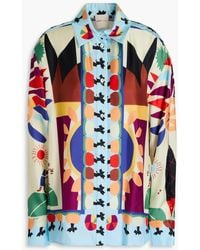 Sandro - Printed Silk-Twill Shirt - Lyst