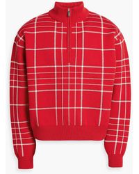 Jacquemus - Carro Checked Merino Wool-Blend Half-Zip Sweater - Lyst