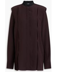 Victoria Beckham - Bluse aus crêpe de chine aus seide mit falten - Lyst
