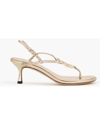 Tory Burch - Capri Miller Embellished Leather Slingback Sandals - Lyst