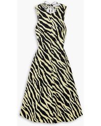 Proenza Schouler - Cutout Zebra-print Cotton-poplin Midi Dress - Lyst