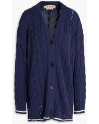 Marni - Cable-Knit Cotton Cardigan - Lyst