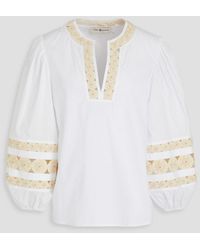 Tory Burch - Bluse aus baumwolle mit cut-outs - Lyst