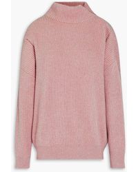 Brunello Cucinelli - Bead-embellished Ribbed Cashmere Turtleneck Sweater - Lyst