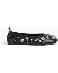 3.1 Phillip Lim - Id Crystal-embellished Leather Ballet Flats - Lyst