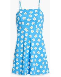 HVN - Nora Floral-print Stretch-jersey Mini Dress - Lyst