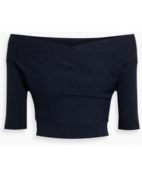 Michelle Mason - Off-the-shoulder Cropped Cotton-blend Top - Lyst