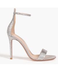 Gianvito Rossi - Crystal-embellished Satin Sandals - Lyst