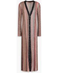 Missoni - Sequin-embellished Striped Crochet-knit Cardigan - Lyst