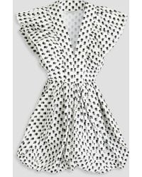 Philosophy Di Lorenzo Serafini - Ruffled Floral-print Cotton Mini Dress - Lyst