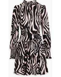 Diane von Furstenberg - Kali Tiered Zebra-print Jacquard Mini Dress - Lyst