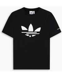 adidas Originals T-shirt aus baumwoll-jersey mit logoprint - Schwarz