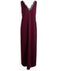 Stella McCartney - Lace-trimmed Satin Maxi Dress - Lyst