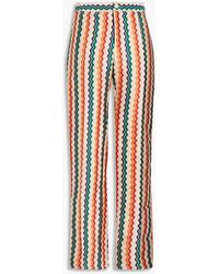 Lisou Metallic Jacquard Straight-leg Trousers - Multicolour