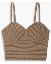 The Range - Cropped Ribbed-knit Bustier Top - Lyst