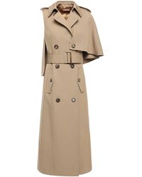 Michael Kors Cape-effect Wool-twill Trench Coat Sand - Natural