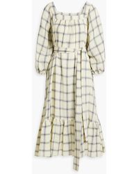 Lisa Marie Fernandez - Laure Checked Linen Midi Dress - Lyst