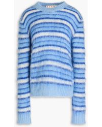 Marni - Gestreifter pullover aus einer mohairmischung - Lyst