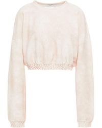 Onia Cropped Tie-dyed Cotton-terry Sweatshirt - Natural